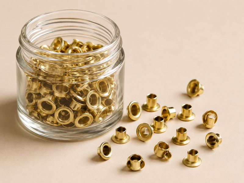 Ojillo Metálico Latón 4mm - Paquete 100 pzas