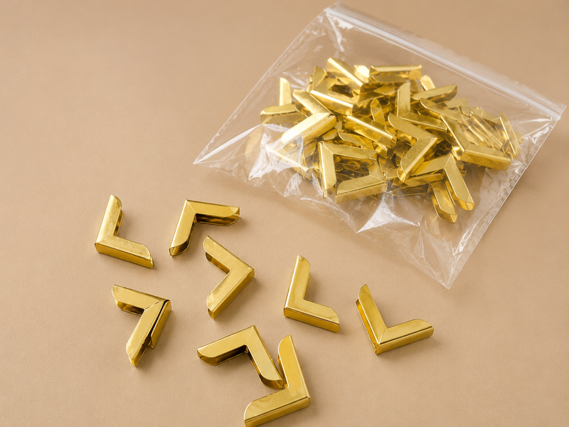 Esquinero Metálico Dorado 19mm - Paquete 50 pzas