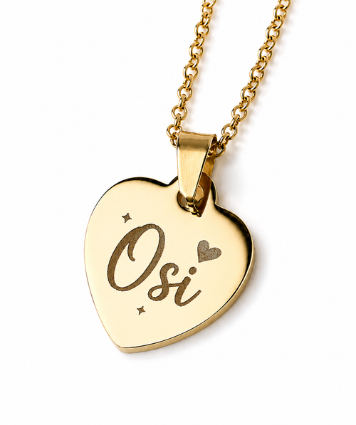 Dije personalizado con grabado láser hecho a mano por Osi Papier